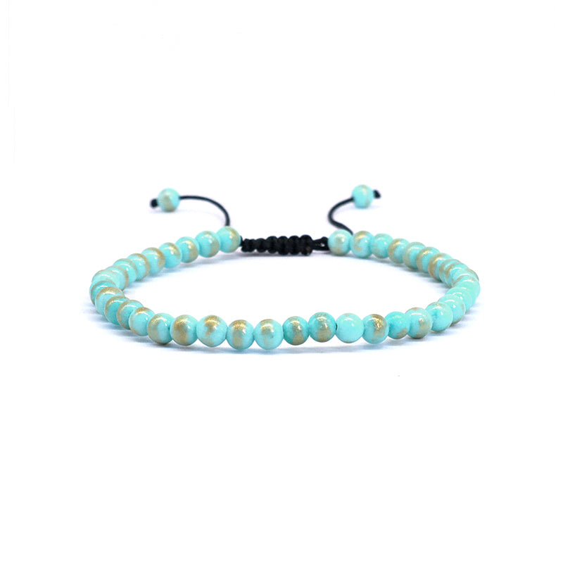 New Bulk Sale Fashion Handmade Customized Adjustable 4mm Natural Colorful Jade Beads Cord Braided Macrame Bracelet For Women Men