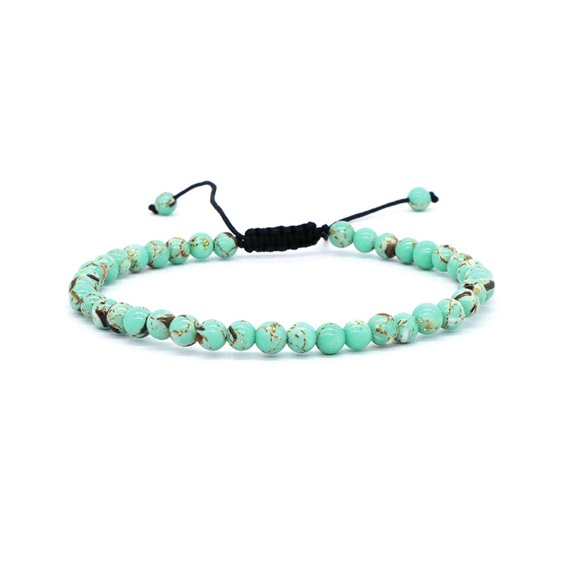 Custom Fashion Jewelry Adjustable Women Men Handmade Cord Braided 4mm Natural Colorful Jade Beads Macrame Friendship Bracelet