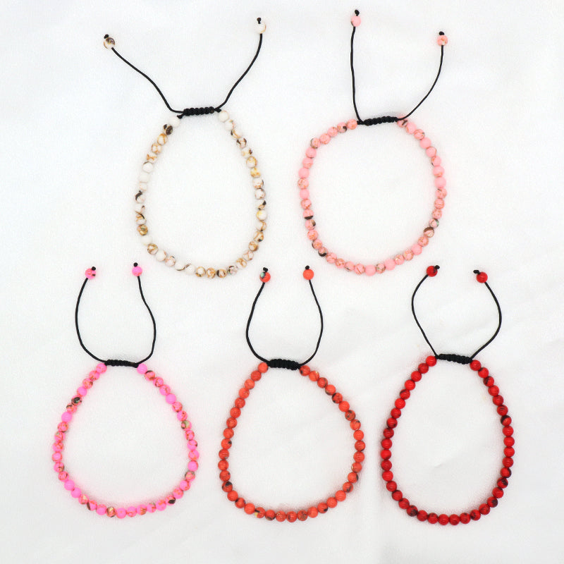 New Arrival Customized Fashion Handmade Adjustable Cord Braided Macrame 4mm Natural Colorful Jade Beads Bracelet For Women Men