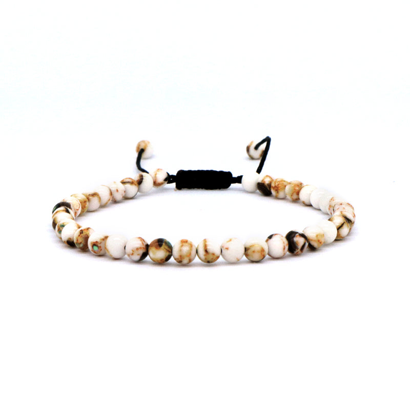 New Arrival Customized Fashion Handmade Adjustable Cord Braided Macrame 4mm Natural Colorful Jade Beads Bracelet For Women Men