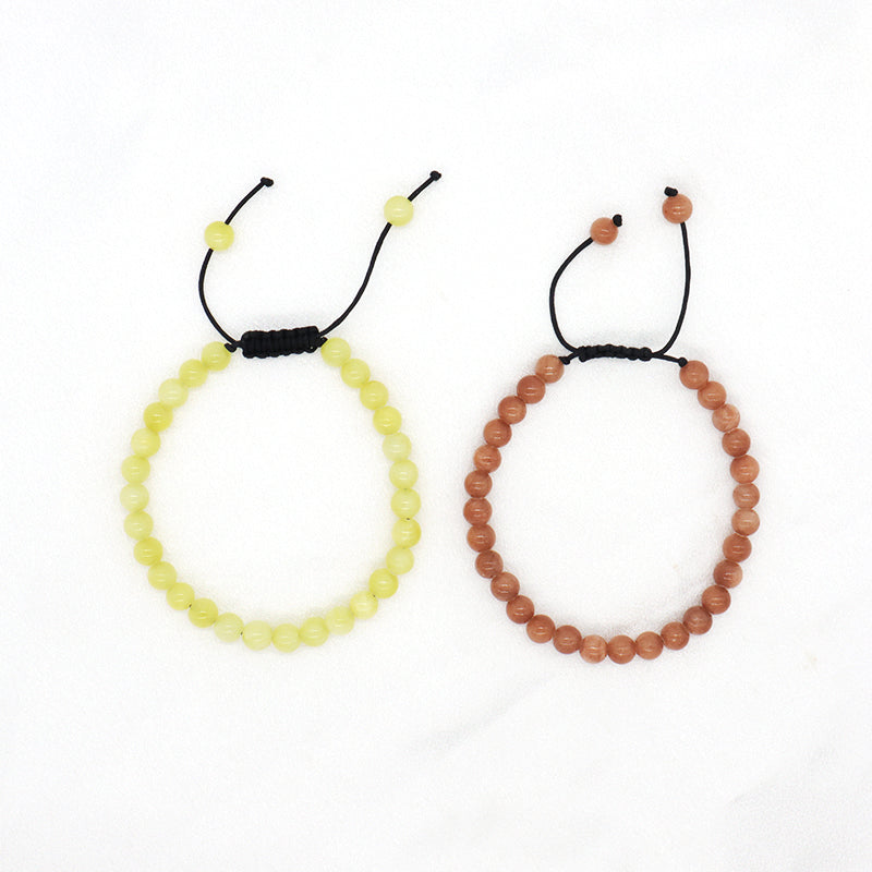 Wholesale Handmade 6mm Lemon Jade Beads Bracelet Natural Colorful Jade Chakra Strand Macrame Adjustable Bracelets For Women