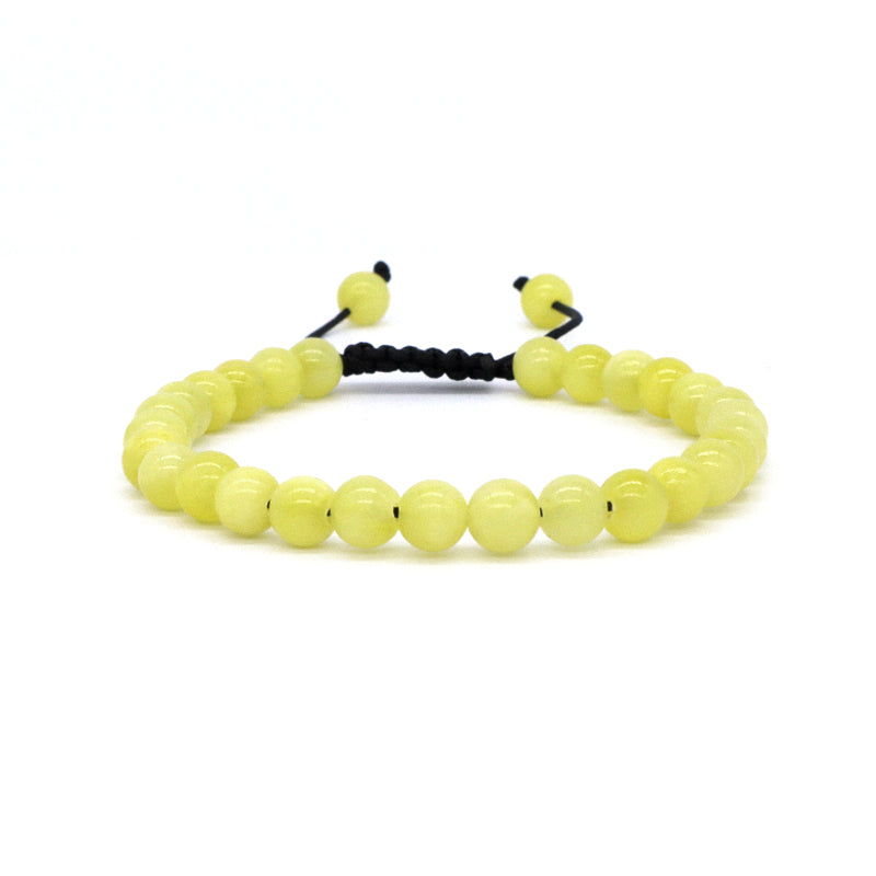 Wholesale Handmade 6mm Lemon Jade Beads Bracelet Natural Colorful Jade Chakra Strand Macrame Adjustable Bracelets For Women