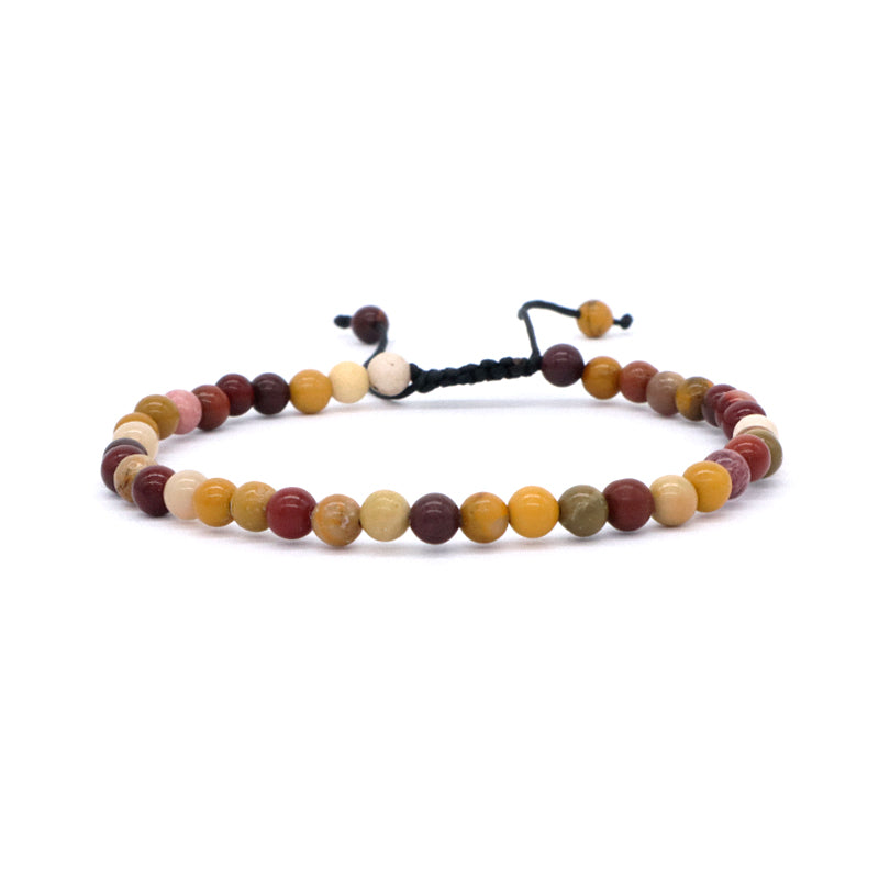 Various Simple Design Handmade Custom 4mm Natural Gemstone Stone Pictorial Stone Woven Friendship Macrame Bracelet Men Women