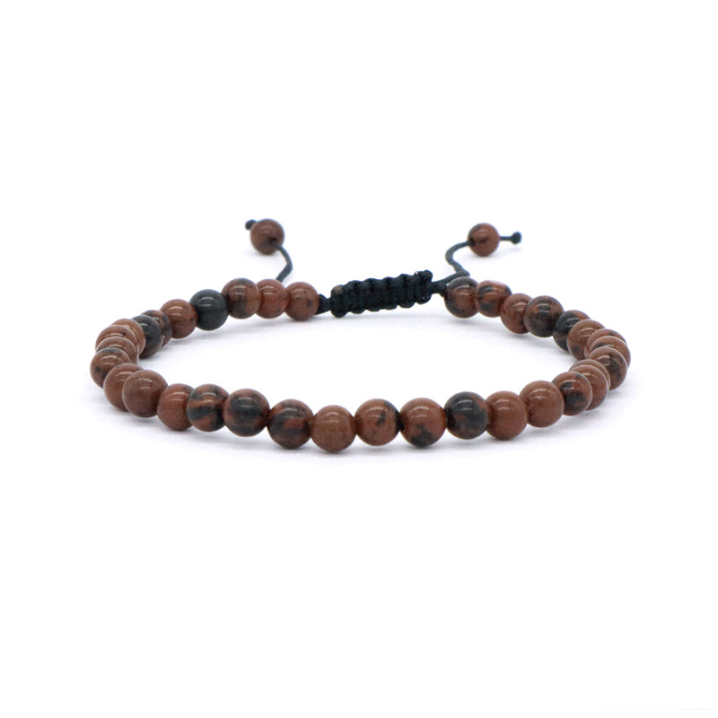 Various Simple Design Handmade Custom 4mm Natural Gemstone Stone Pictorial Stone Woven Friendship Macrame Bracelet Men Women