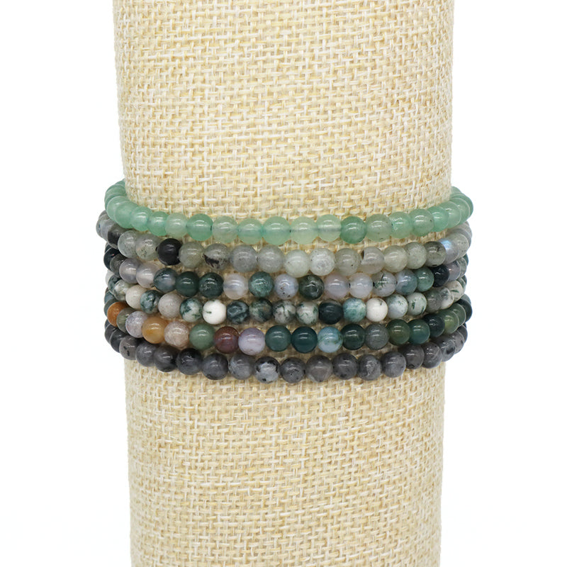 New Design Wholesale Gemstone Jewelry Indian Agate Moss Agate Beads Natural Stone Handmade Custom Macrame Bracelet For Women