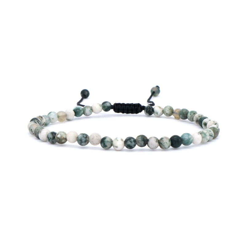New Design Wholesale Gemstone Jewelry Indian Agate Moss Agate Beads Natural Stone Handmade Custom Macrame Bracelet For Women