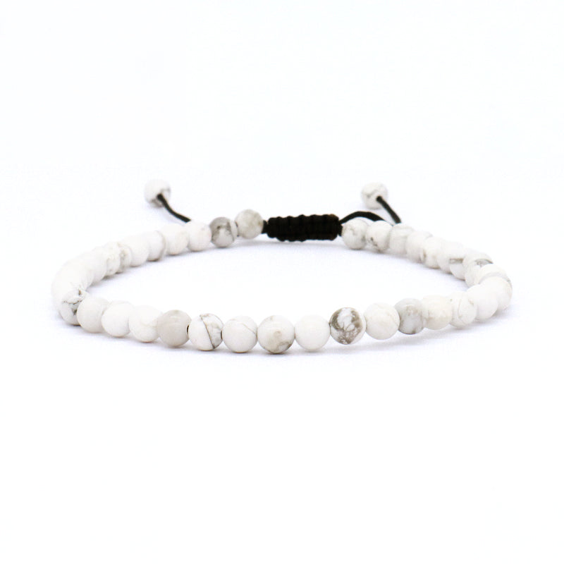 Wholesale Handmade Custom 4mm Gemstone Black Onyx Beads Bracelet Natural Woven Macrame black lava stone Bracelet For Women Men