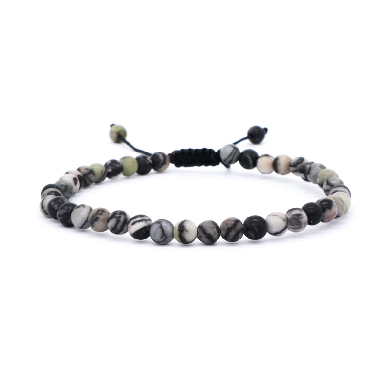 Wholesale Handmade Custom 4mm Gemstone Black Onyx Beads Bracelet Natural Woven Macrame black lava stone Bracelet For Women Men