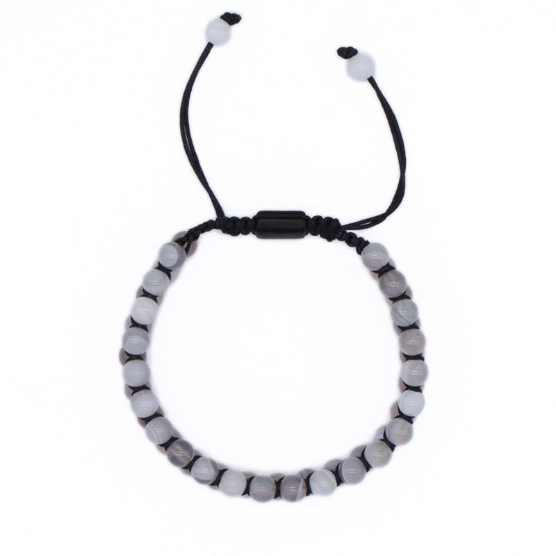 Fashion Classic Design Natural Stone Handmade Woven Cord Custom 6mm Colorful Jade Beads Double Layer Macrame Friendship Bracelet