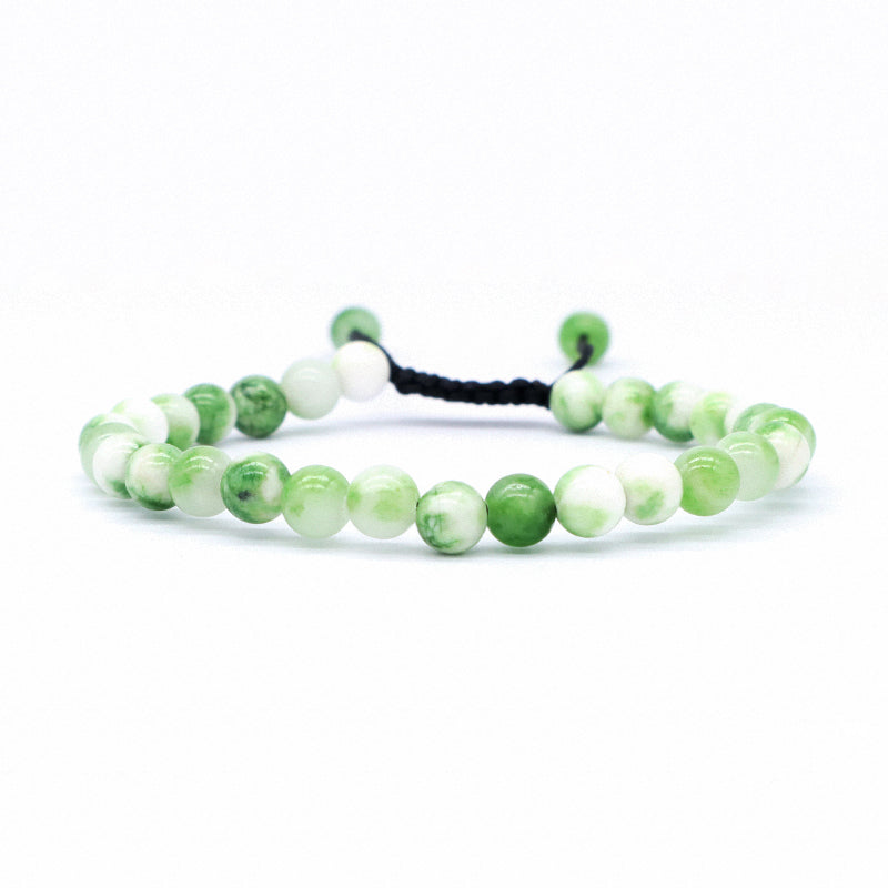 New Fashion Jewelry Custom Handmade Braided Woven Cord Natural 6mm Colorful Jade Beads Men Women Friendship Macrame Bracelet