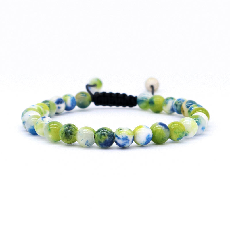 New Fashion Jewelry Custom Handmade Braided Woven Cord Natural 6mm Colorful Jade Beads Men Women Friendship Macrame Bracelet