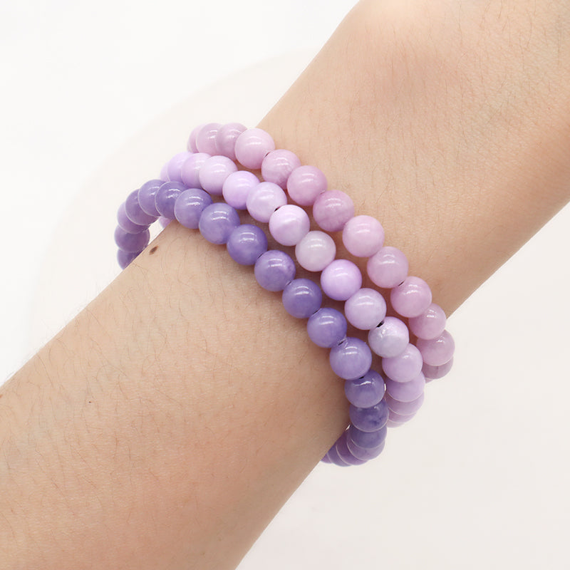 New Design Natural Stone Gemstone Purple Handmade 6mm Colorful Jade Beads Ajustable Woven Friendship Macrame Bracelet For Women