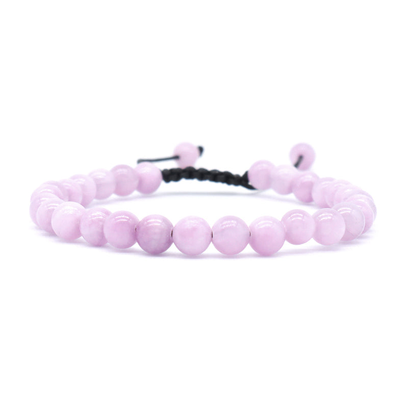New Design Natural Stone Gemstone Purple Handmade 6mm Colorful Jade Beads Ajustable Woven Friendship Macrame Bracelet For Women