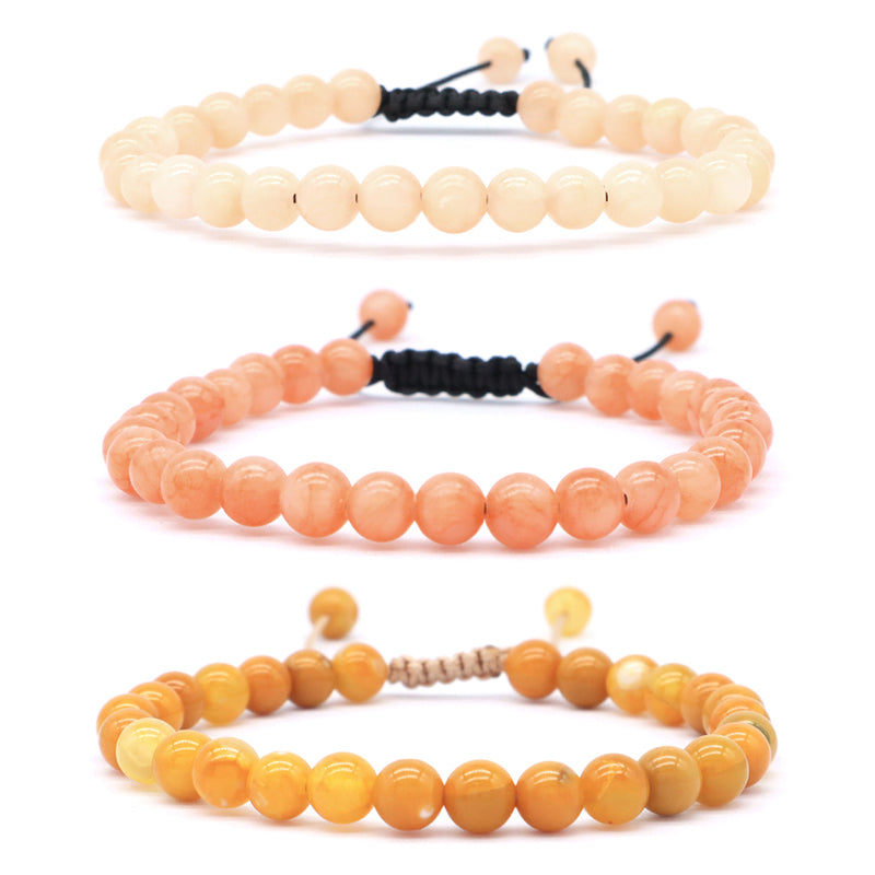Pink Ladies Wholesale Customized New Fashion Braided Cord 6mm Natural Colorful Jade Beads Handmade Adjustable Macrame Bracelet