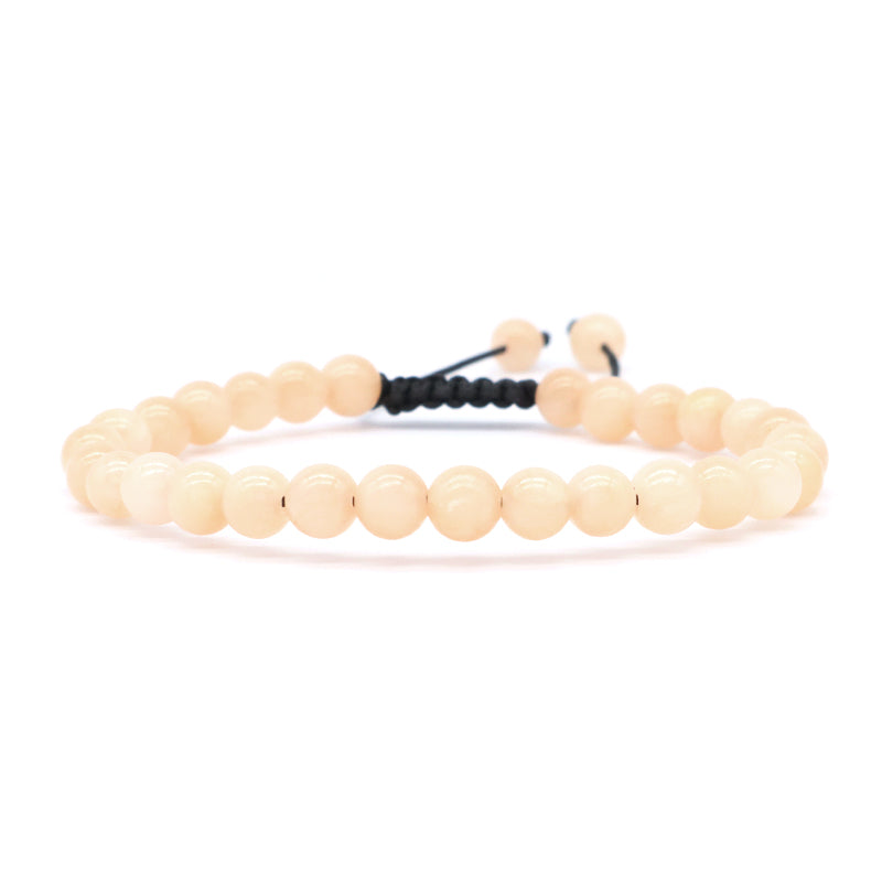 Pink Ladies Wholesale Customized New Fashion Braided Cord 6mm Natural Colorful Jade Beads Handmade Adjustable Macrame Bracelet