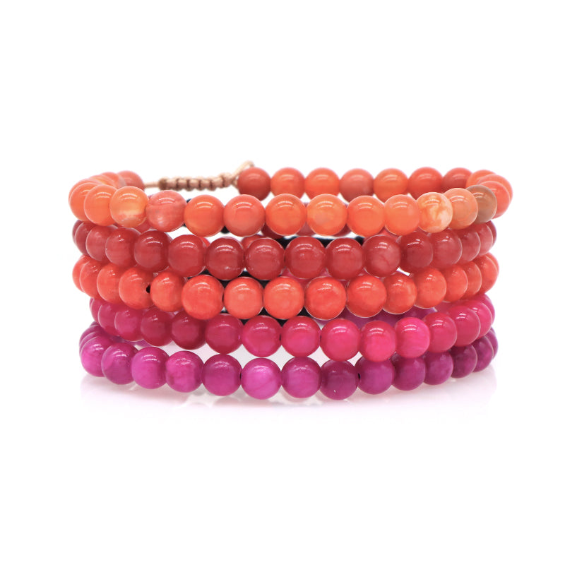 New Arrival Custom Fashion Handmade 6mm Natural Colorful Jade Bead Ajustable Woven Braided Friendship Macrame Bracelet For Women