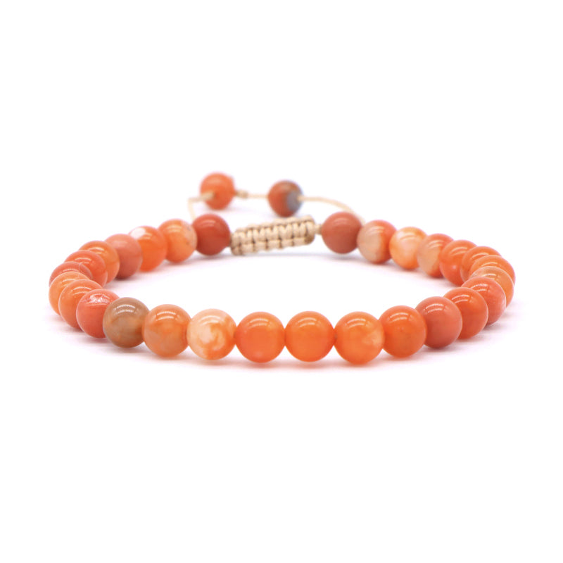 New Arrival Custom Fashion Handmade 6mm Natural Colorful Jade Bead Ajustable Woven Braided Friendship Macrame Bracelet For Women