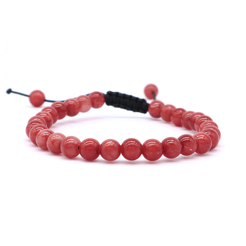 New Arrival Custom Fashion Handmade 6mm Natural Colorful Jade Bead Ajustable Woven Braided Friendship Macrame Bracelet For Women