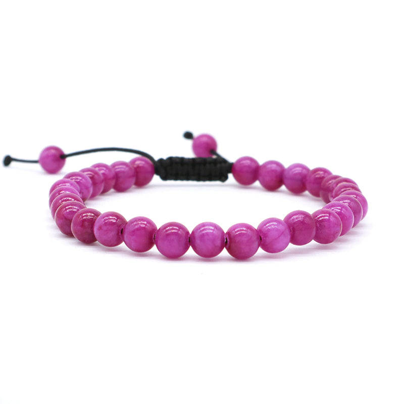New Arrival Custom Fashion Handmade 6mm Natural Colorful Jade Bead Ajustable Woven Braided Friendship Macrame Bracelet For Women
