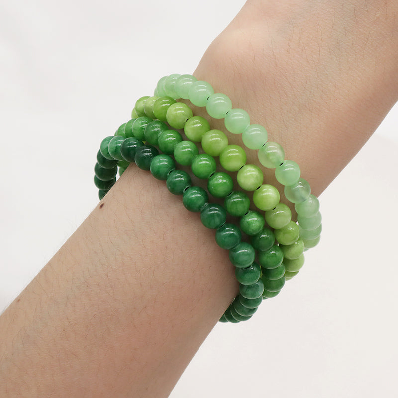 Custom Fashionable Woven Braided Friendship Macrame Handmade Ajustable 6mm Natural Colorful Jade Beads Bracelet For Women Man