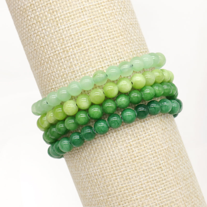 Custom Fashionable Woven Braided Friendship Macrame Handmade Ajustable 6mm Natural Colorful Jade Beads Bracelet For Women Man