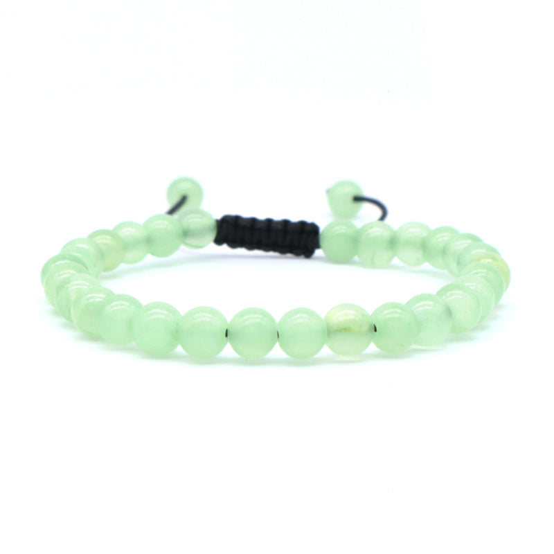 Custom Fashionable Woven Braided Friendship Macrame Handmade Ajustable 6mm Natural Colorful Jade Beads Bracelet For Women Man