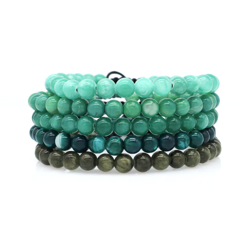 6mm Natural Colorful Jade Beads Jewelry Custom Fashion Handmade Ajustable Woven Braided Friendship Macrame Bracelet Women Men