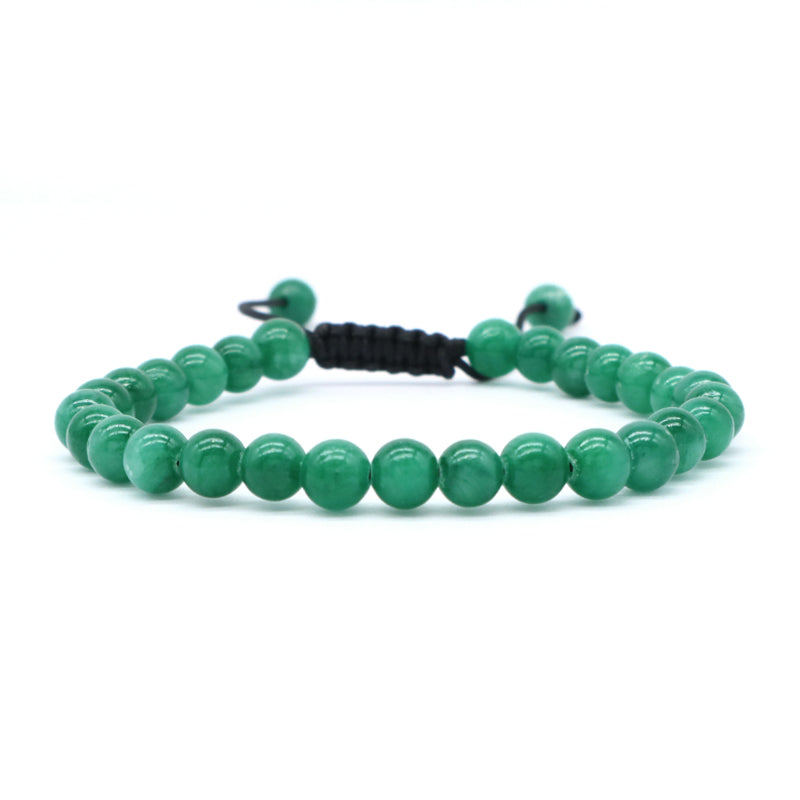 6mm Natural Colorful Jade Beads Jewelry Custom Fashion Handmade Ajustable Woven Braided Friendship Macrame Bracelet Women Men