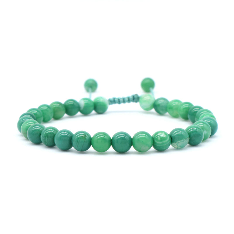 6mm Natural Colorful Jade Beads Jewelry Custom Fashion Handmade Ajustable Woven Braided Friendship Macrame Bracelet Women Men