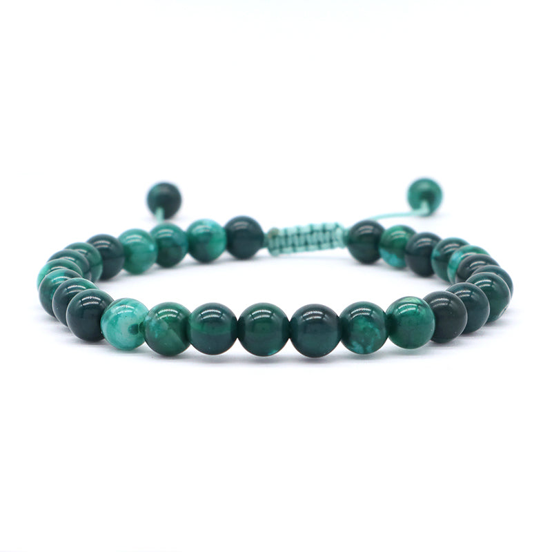 6mm Natural Colorful Jade Beads Jewelry Custom Fashion Handmade Ajustable Woven Braided Friendship Macrame Bracelet Women Men
