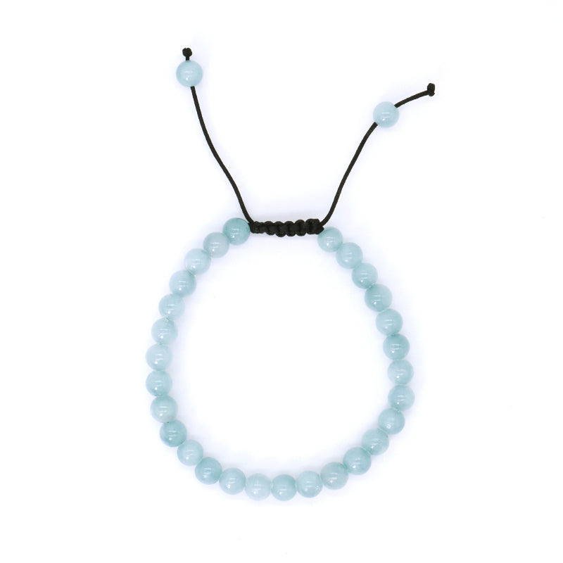 Custom Jewelry Women Men Fashion Ajustable Woven Braided Friendship Handmade Macrame 6mm Natural Colorful Jade Beads Bracelet