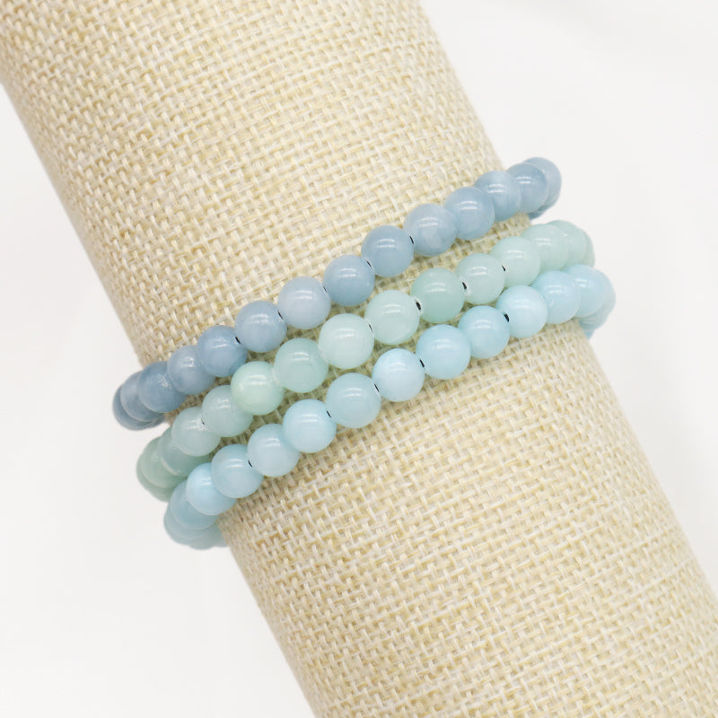 Custom Jewelry Women Men Fashion Ajustable Woven Braided Friendship Handmade Macrame 6mm Natural Colorful Jade Beads Bracelet