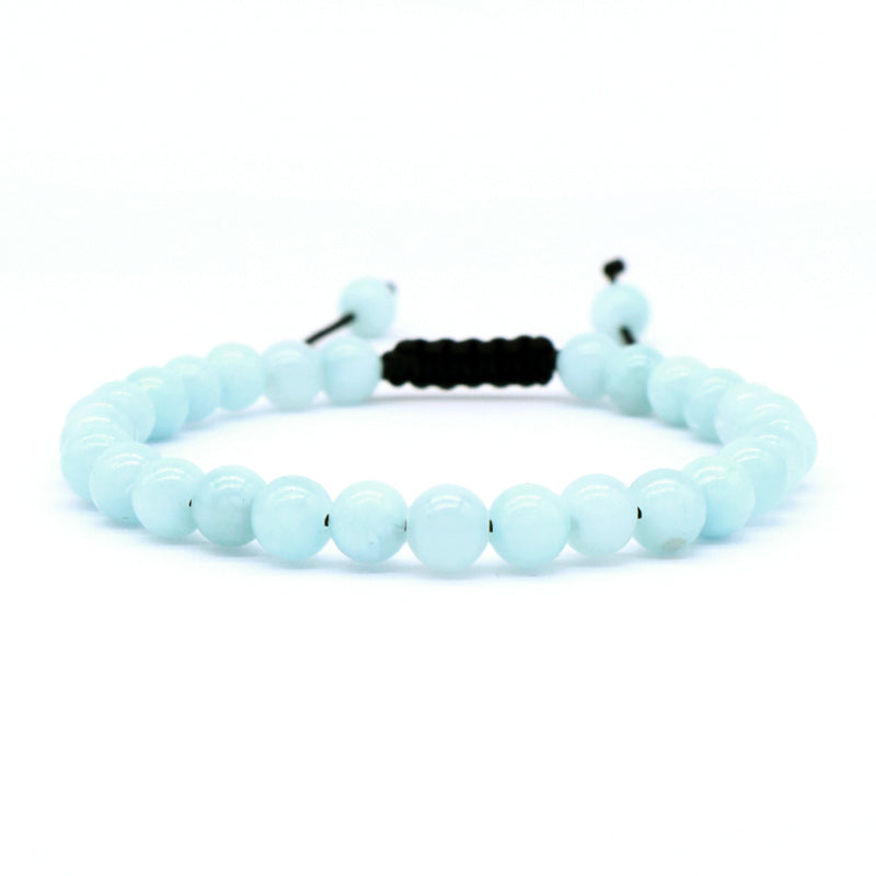 Custom Jewelry Women Men Fashion Ajustable Woven Braided Friendship Handmade Macrame 6mm Natural Colorful Jade Beads Bracelet