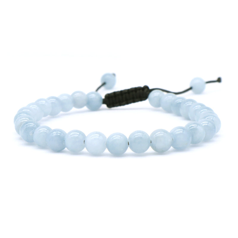 Custom Jewelry Women Men Fashion Ajustable Woven Braided Friendship Handmade Macrame 6mm Natural Colorful Jade Beads Bracelet