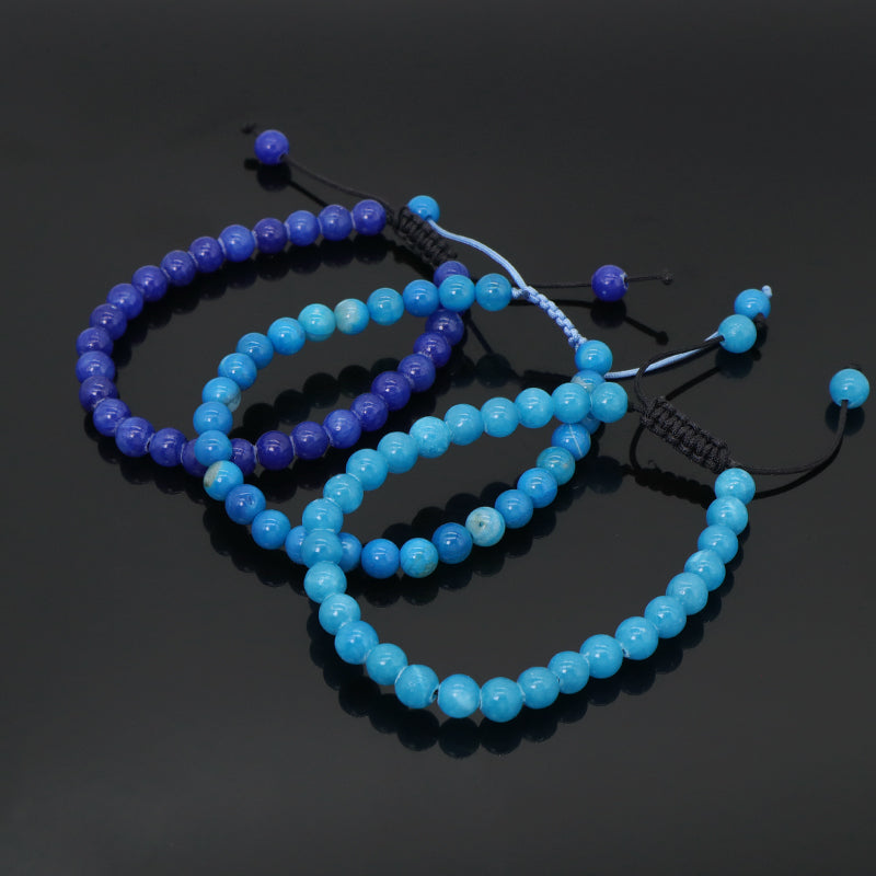 New Customized Ajustable Handmade Woven Braided Cord 6mm Natural Colorful Jade Beads Friendship Macrame Bracelet For Women Men