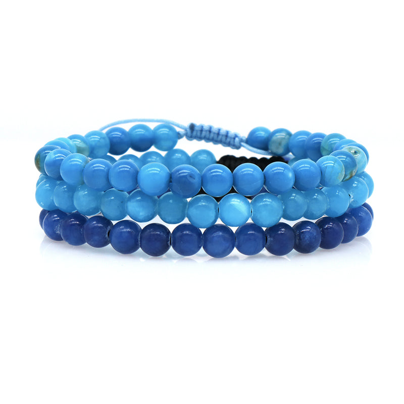 New Customized Ajustable Handmade Woven Braided Cord 6mm Natural Colorful Jade Beads Friendship Macrame Bracelet For Women Men