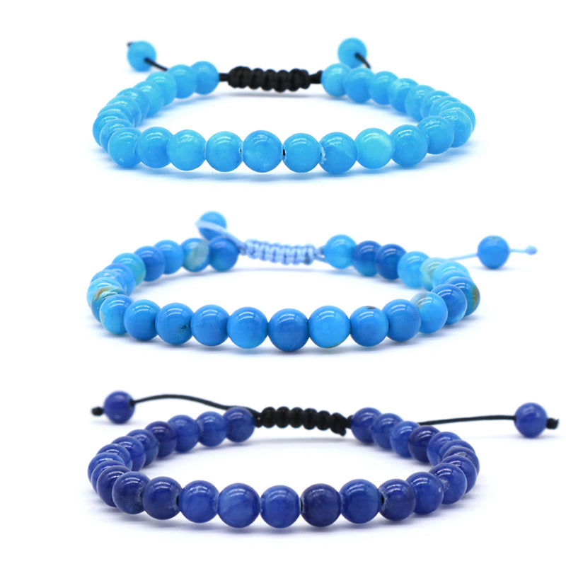 New Customized Ajustable Handmade Woven Braided Cord 6mm Natural Colorful Jade Beads Friendship Macrame Bracelet For Women Men