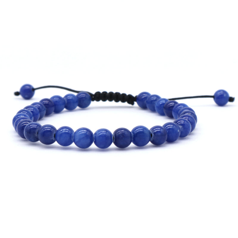 New Customized Ajustable Handmade Woven Braided Cord 6mm Natural Colorful Jade Beads Friendship Macrame Bracelet For Women Men