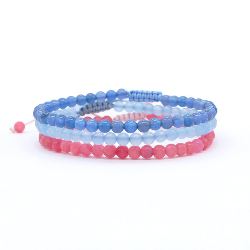 OEM Newest Women Men Fashion Friendship Handmade Ajustable Customized Woven Natural Stone Beaded Boho Macrame Knots Bracelet
