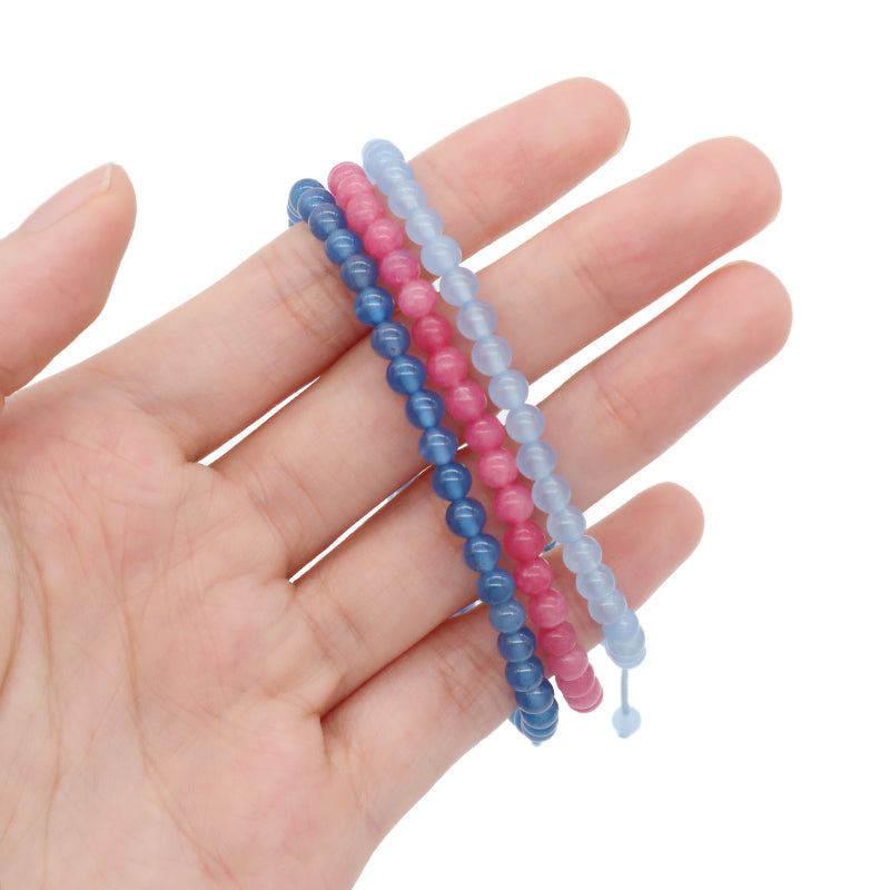 OEM Newest Women Men Fashion Friendship Handmade Ajustable Customized Woven Natural Stone Beaded Boho Macrame Knots Bracelet
