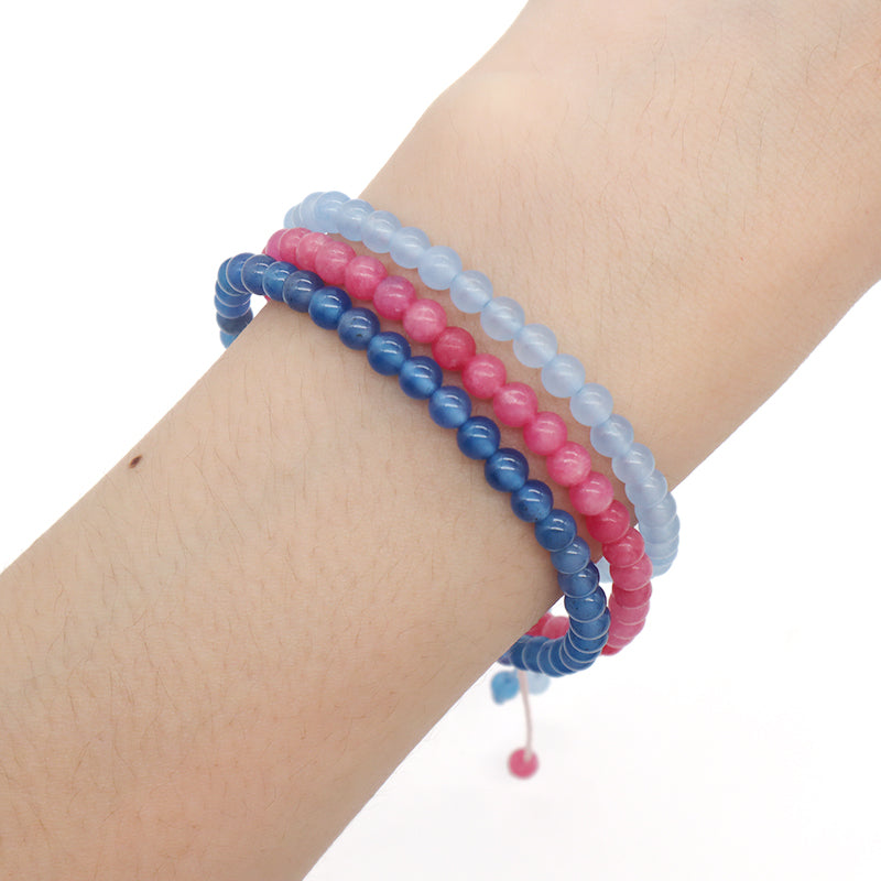 OEM Newest Women Men Fashion Friendship Handmade Ajustable Customized Woven Natural Stone Beaded Boho Macrame Knots Bracelet