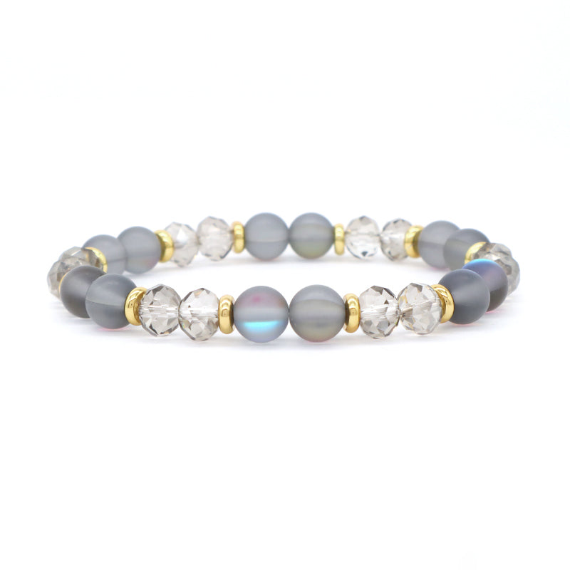 OEM China Factory Wholesale Custom Manufacture Various Elastic Gemstone Healing Energy Glass Crystal Natural Stone Bead Bracelet