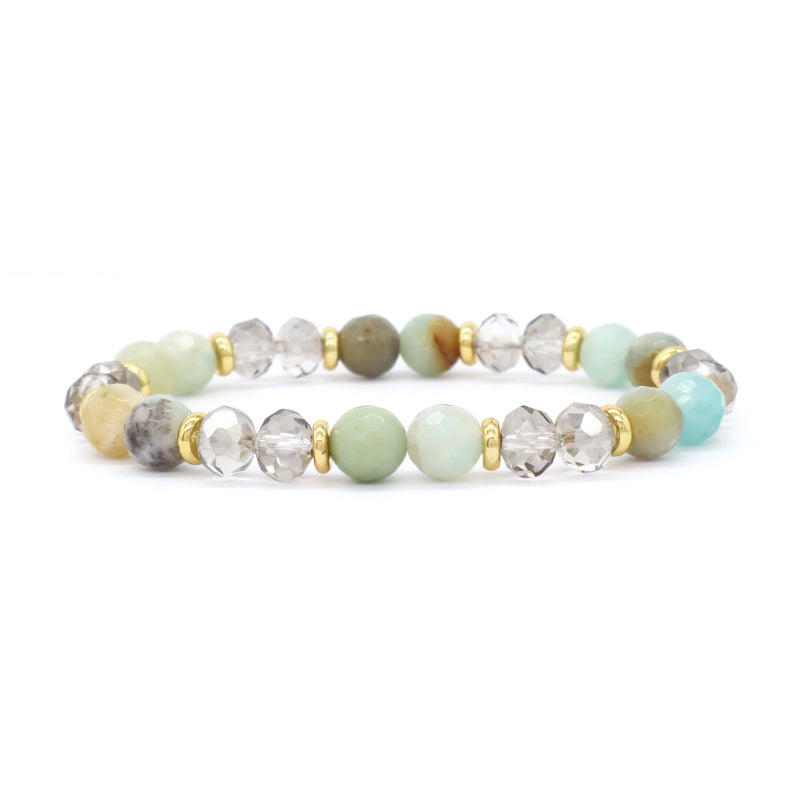 OEM China Factory Wholesale Custom Manufacture Various Elastic Gemstone Healing Energy Glass Crystal Natural Stone Bead Bracelet