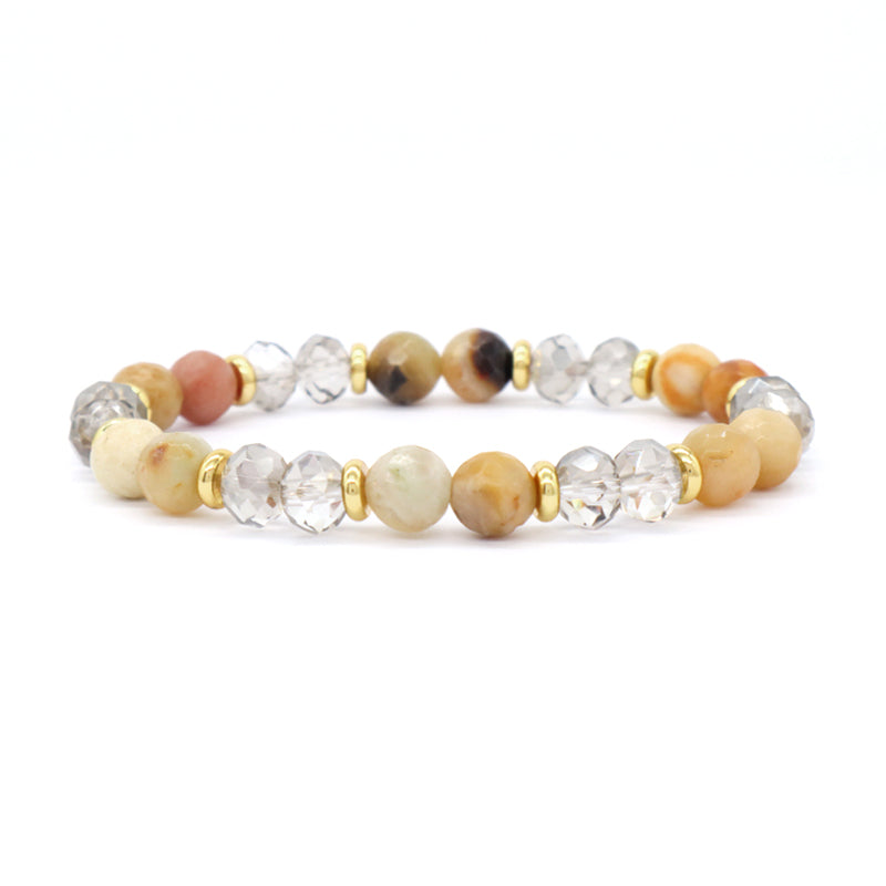 OEM China Factory Wholesale Custom Manufacture Various Elastic Gemstone Healing Energy Glass Crystal Natural Stone Bead Bracelet