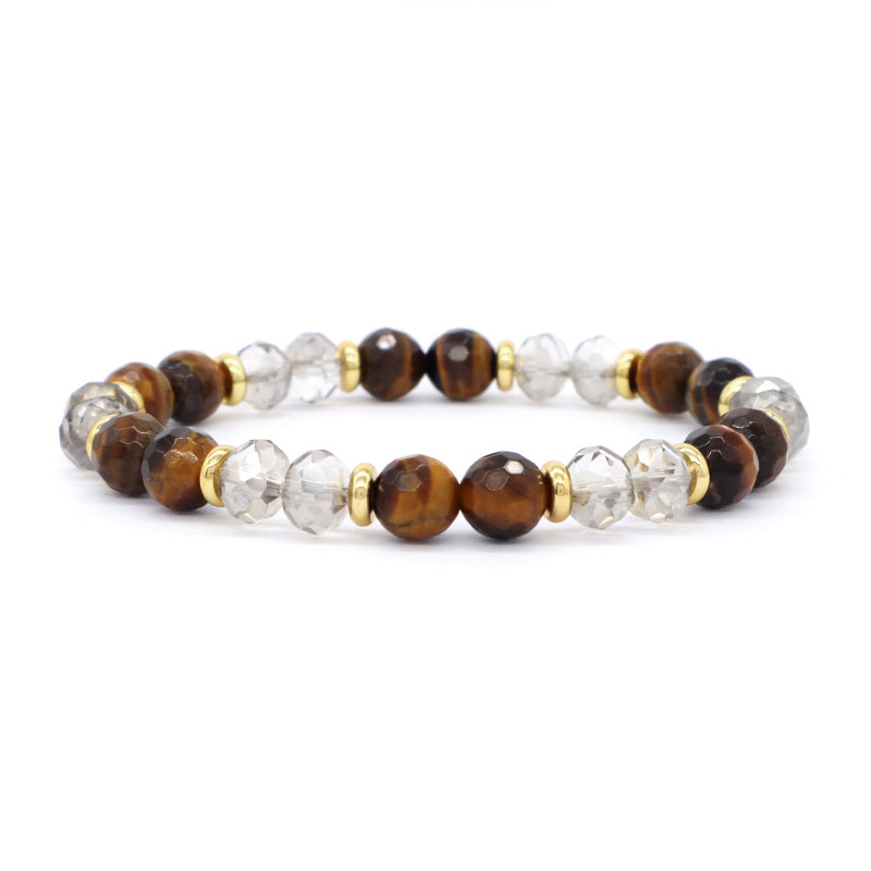 OEM China Factory Wholesale Custom Manufacture Various Elastic Gemstone Healing Energy Glass Crystal Natural Stone Bead Bracelet