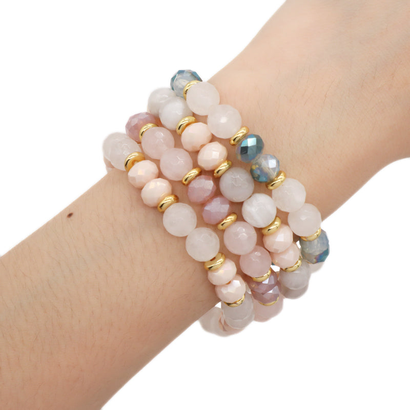 Custom Manufacture OEM Factory Handmade Wholesale Stretch Gemstone Bead Healing Energy Glass Crystal Natural Stone Bracelet