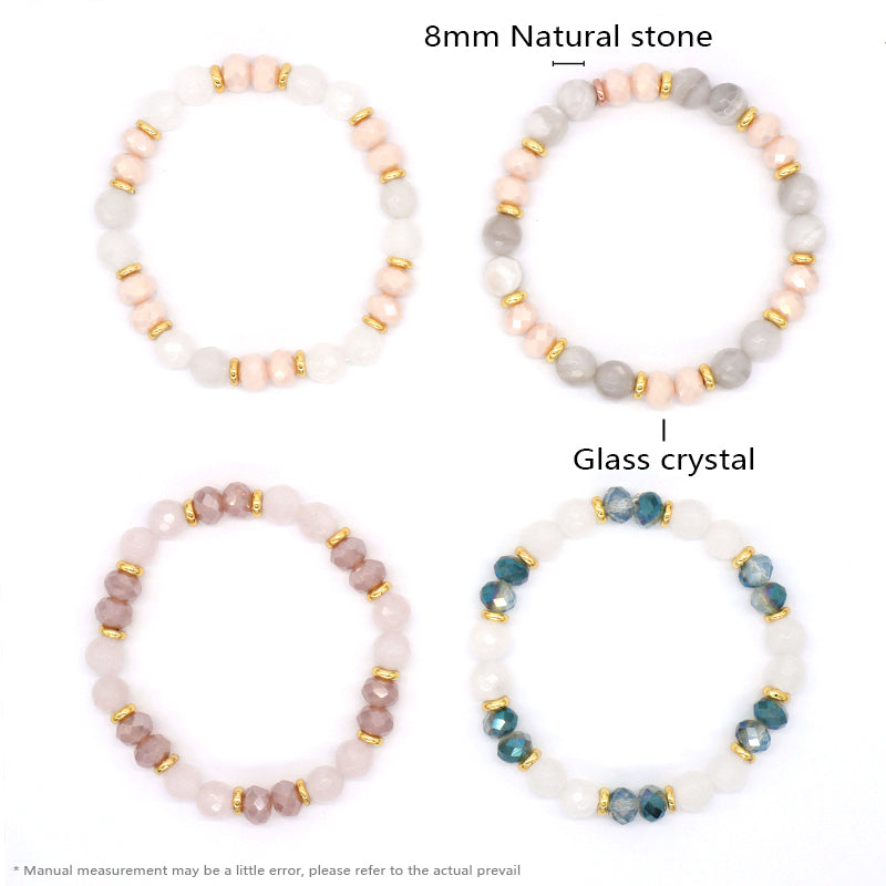 Custom Manufacture OEM Factory Handmade Wholesale Stretch Gemstone Bead Healing Energy Glass Crystal Natural Stone Bracelet