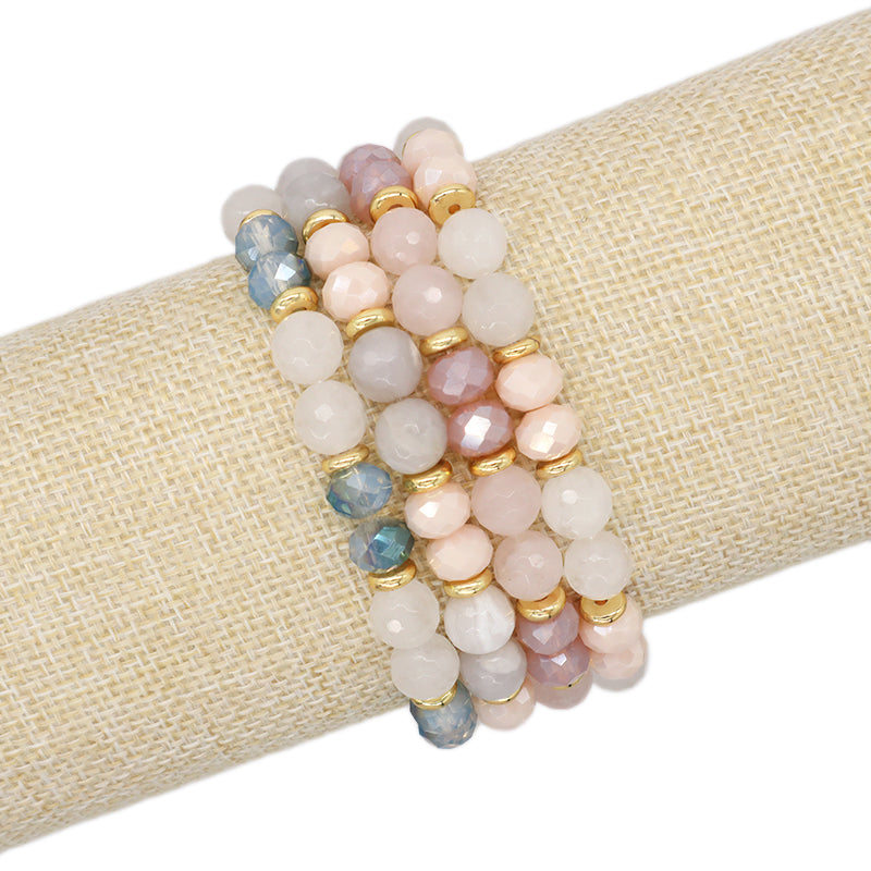 Custom Manufacture OEM Factory Handmade Wholesale Stretch Gemstone Bead Healing Energy Glass Crystal Natural Stone Bracelet