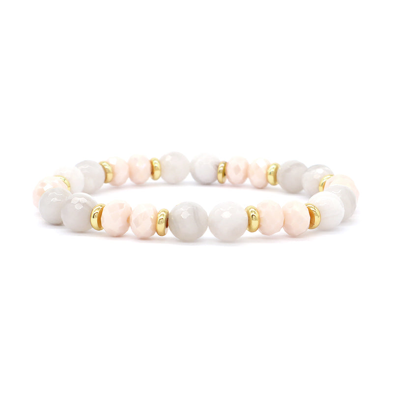 Custom Manufacture OEM Factory Handmade Wholesale Stretch Gemstone Bead Healing Energy Glass Crystal Natural Stone Bracelet