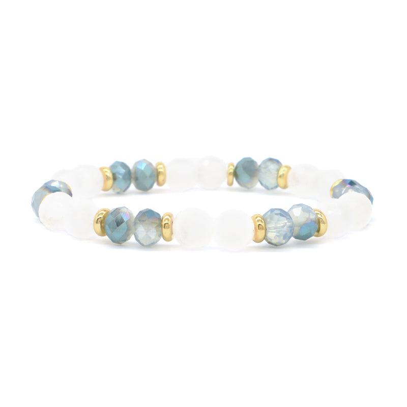 Custom Manufacture OEM Factory Handmade Wholesale Stretch Gemstone Bead Healing Energy Glass Crystal Natural Stone Bracelet